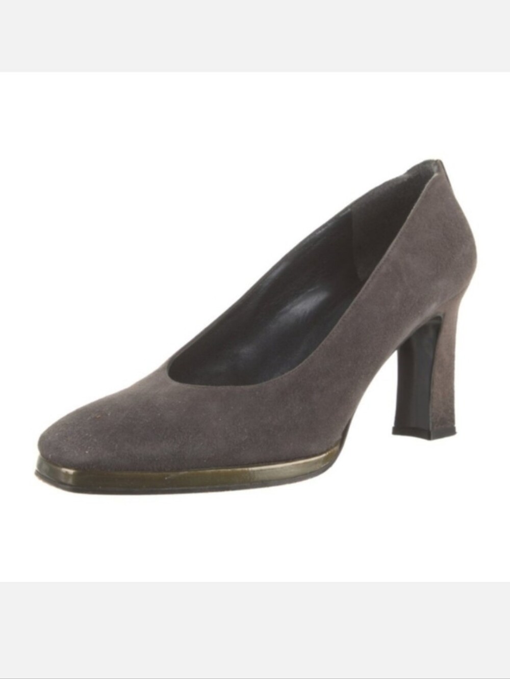 Stuart Weitzman For Browns Suede Pumps Square Toe Heels Womens Size 10.5 Grey